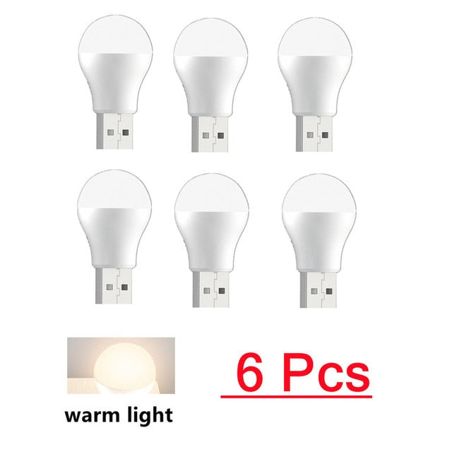 USB Plug Lamp Computer Mobile Power Charging USB Small Book Lamps LED Eye Protection Reading Light Small Round Light Night Light