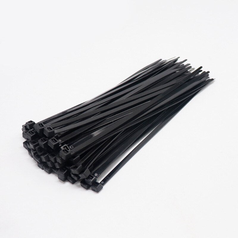 Self-locking plastic nylon tie 100 PCS black 5X300 cable tie fastening ring3X200 cable tie zip wraps strap  nylon cable tie set