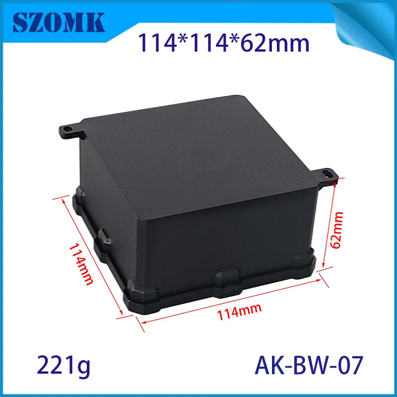 IP68 SZOMK Black Box Outdoor Waterproof Case Plastic Box Electronic Project Case Instrument Waterproof Junction Box Housing