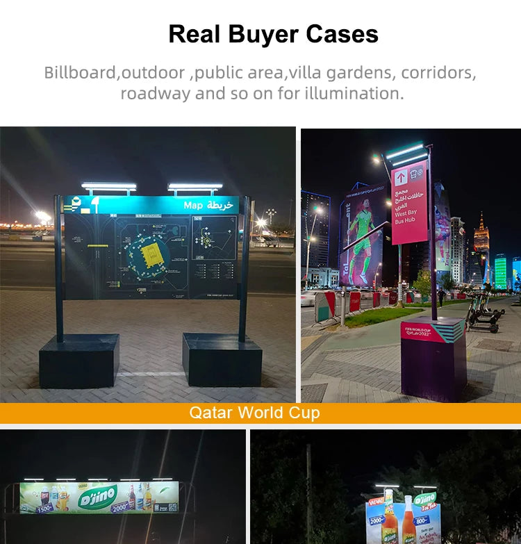 ACMESHINE 30/60/120CM Aluminum IP65 Solar Billboard Light Solar Real Estate Advertising Light Solar Wall Lamp Sign Light Outdoor