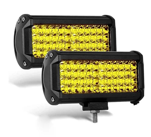 7 Inch Offroad yellow LED Bar 12V 24V Yellow LED Light Bar for Truck Boat 4x4 Jeep 4wd Atv 3000K LED Work Light Car Fog Light