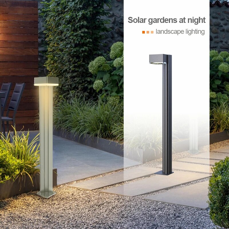 ACMESHINE 500 Lumen Aluminum Alloy Solar Garden Lights Bollard Lawn Outdoor Ip65 Led Waterproof Landscape Grassplot Pathway Lamp