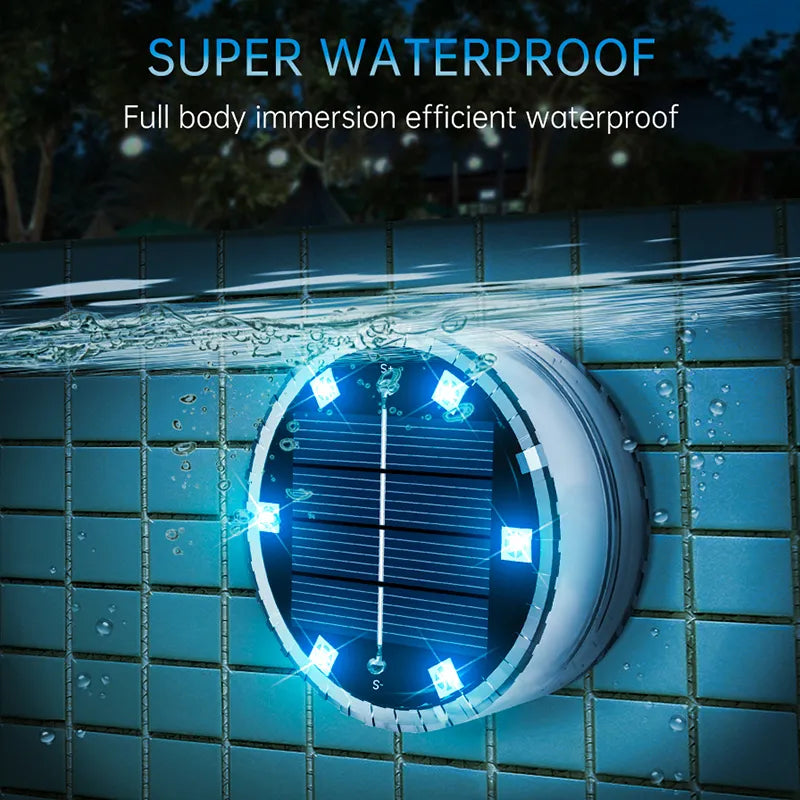 Solar LED Pool Light RGB Color Changing Underwater Solar Wall Lamp Waterproof Decoration Lights for Pond Fountain Aquarium Patio - Free Shipping