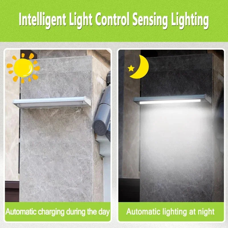 Solar LED Wall Lamp Waterproof Billboard Lights Aluminum  12000mAh Advertisement Lighting High Garden Security Home Spotlights