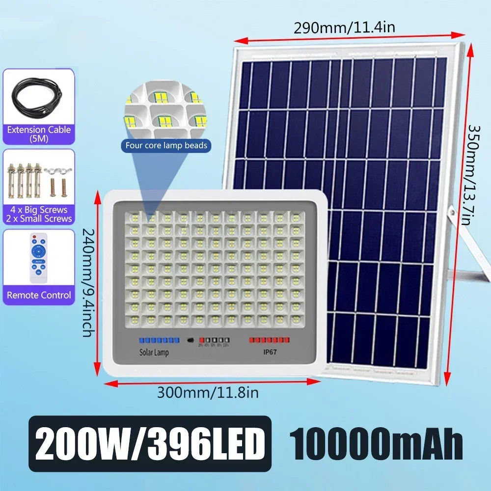 600LED Solar Street Light Super Bright Outdoor Waterproof Motion Sensor Garden Yard Decorative Lighting