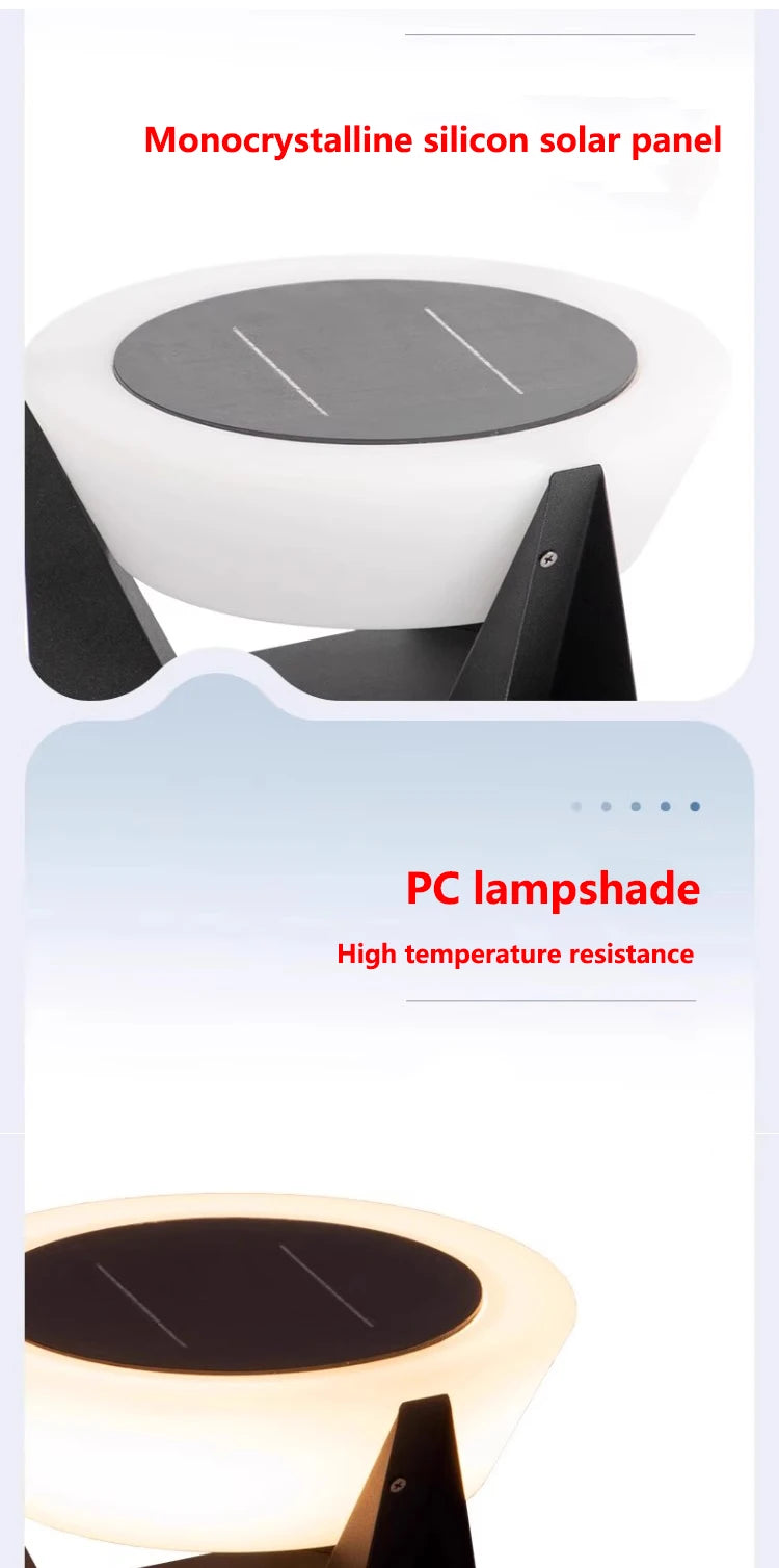 Stainless steel LED remote-controlled cylindrical solar column light,waterproof outdoor courtyard light, door post dimming light