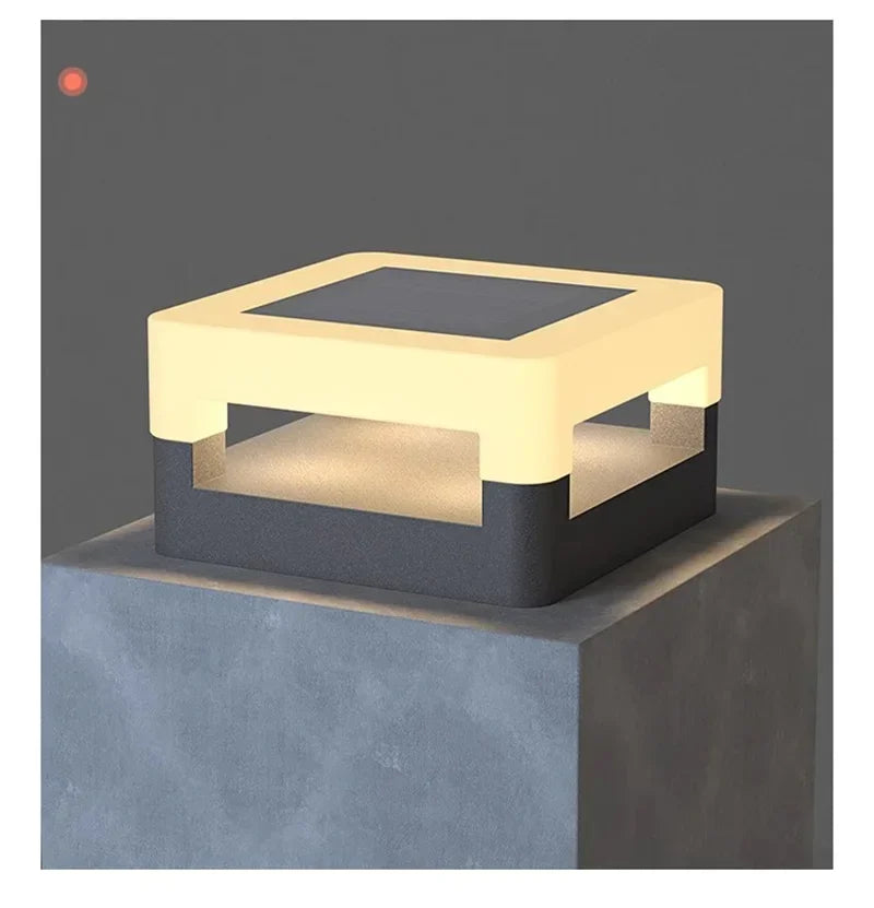 Outdoor Waterproof Solar Pillar Lights LED Wall Lamp Square Home Decor Solar Energy Super Bright Villa Lighting Door Gate Garden