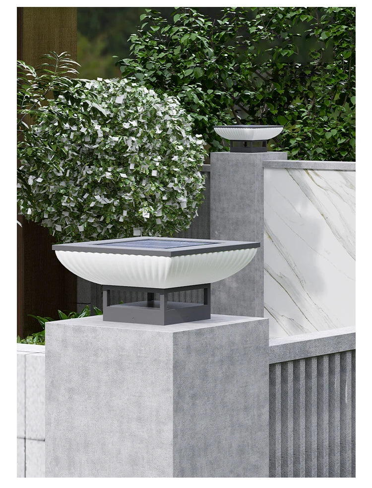 Solar Pillar Lights LED Wall Lamp Solar Energy Home Decor Lighting Outdoor Waterproof Fence Villa Gate Garden Door Courtyard