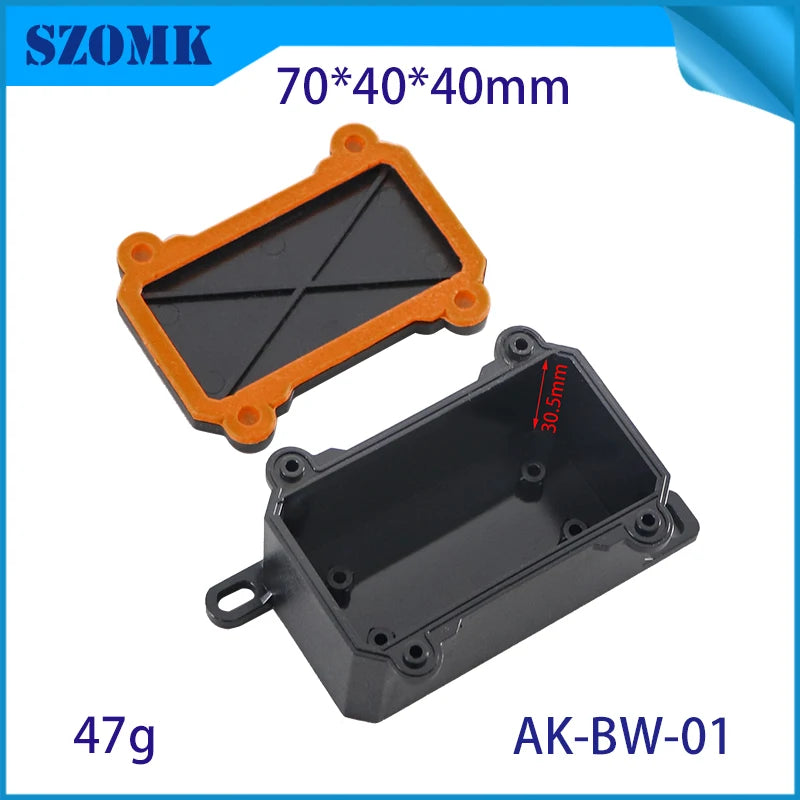 IP68 SZOMK Black Box Outdoor Waterproof Case Plastic Box Electronic Project Case Instrument Waterproof Junction Box Housing