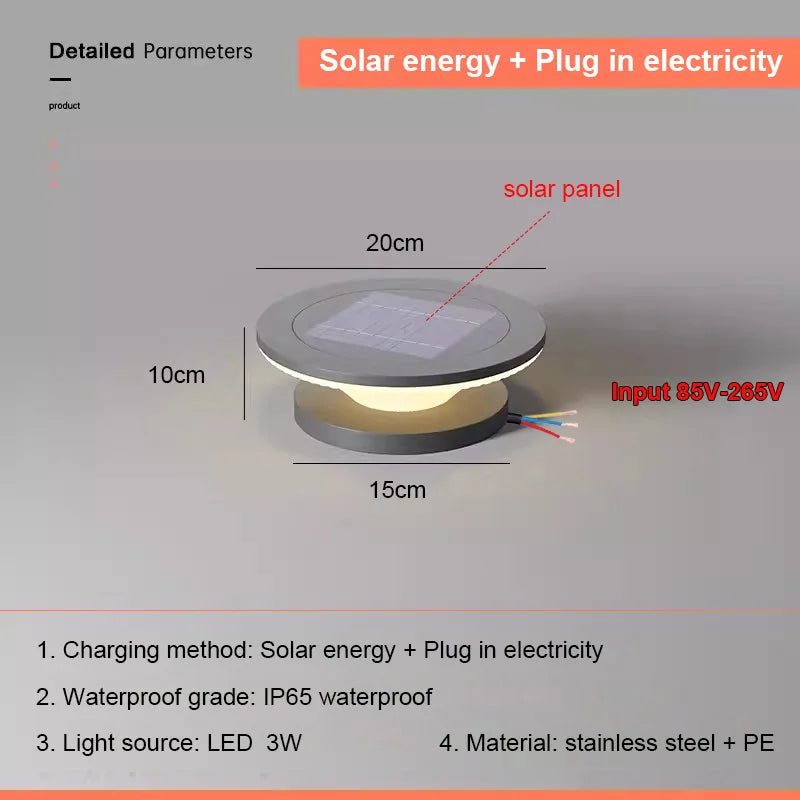 Solar Pillar Lights Solar Energy Super Bright Lighting LED Wall Lamp Outdoor Waterproof Modern Home Decor Villa Door Gate Garden