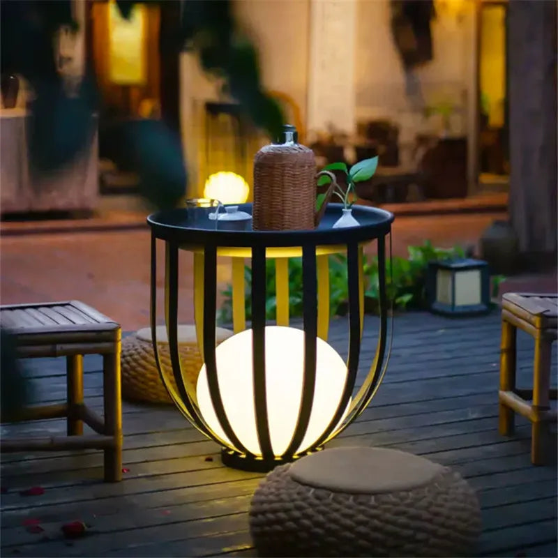 Outdoor Garden Floor Lights Black For Patio Courtyar Yard Walkway Villa Modern Waterproof Ip65 Solar Garden Floor Lamp Lighting