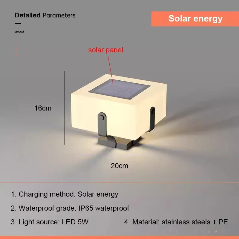 Solar Pillar Lights Home Decor Villa LED Wall Lamp Outdoor Waterproof Modern Gate Garden Lighting Solar Energy Super Bright Door