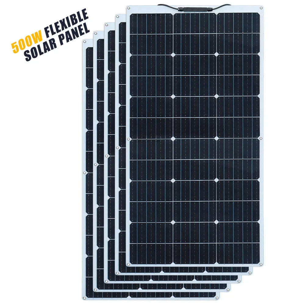 500W 400w 300W 200w 12v portable Solar Panel Flexible 18V 100W 1000W plate CELLS Monocrystalline silicon Panel Solar kit