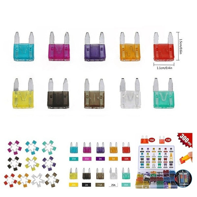Automotive Blade Fuse Kits 120 300 800 1000pcs Containing an Assortment of 2A to 35A Blade