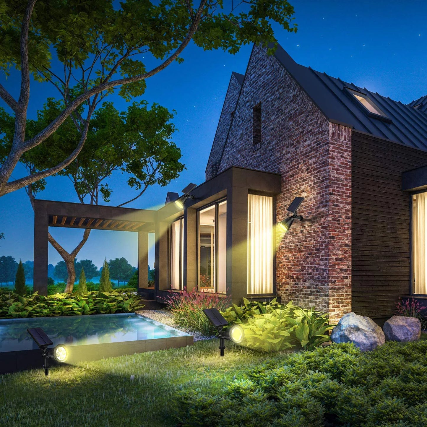 Outdoor 4/7LED Solar Lamp RGB Solar Lawn Light Garden Landscape Spotlights for Garden Yard Porch Lawn Ground Decoration