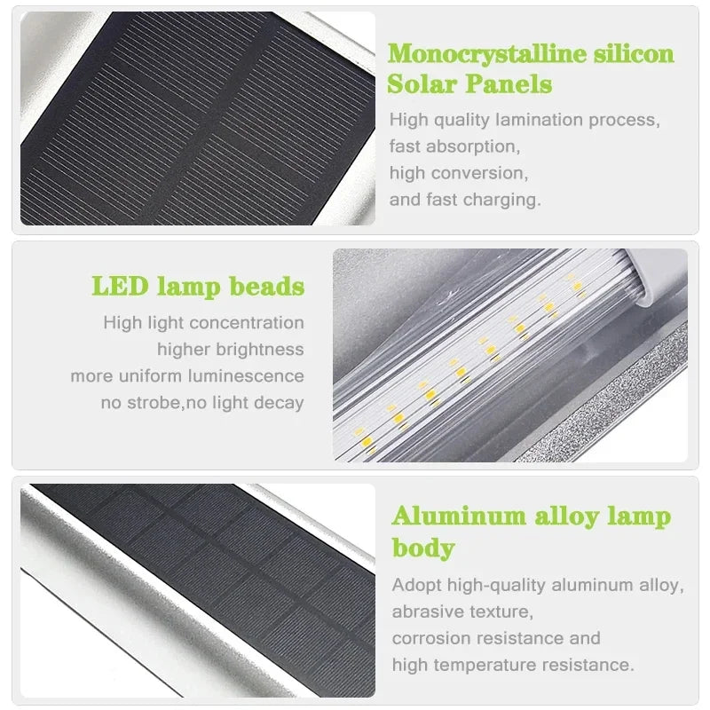 Solar LED Wall Lamp Waterproof Billboard Lights Aluminum  12000mAh Advertisement Lighting High Garden Security Home Spotlights
