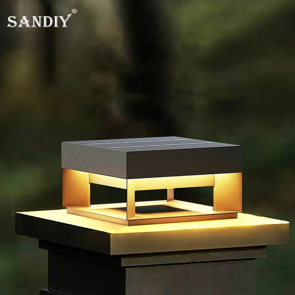 SANDIY Outdoor Wall Lights Solar Powered Fence Lamp Yard Pillar Lighting Villa Gate Waterproof Garden Street Decor Luminaires