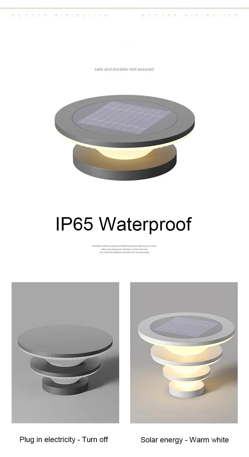 Solar Pillar Lights Solar Energy Super Bright Lighting LED Wall Lamp Outdoor Waterproof Modern Home Decor Villa Door Gate Garden