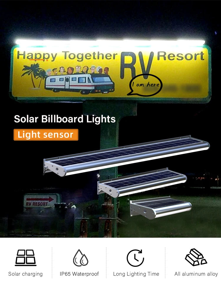 ACMESHINE 30/60/120CM Aluminum IP65 Solar Billboard Light Solar Real Estate Advertising Light Solar Wall Lamp Sign Light Outdoor