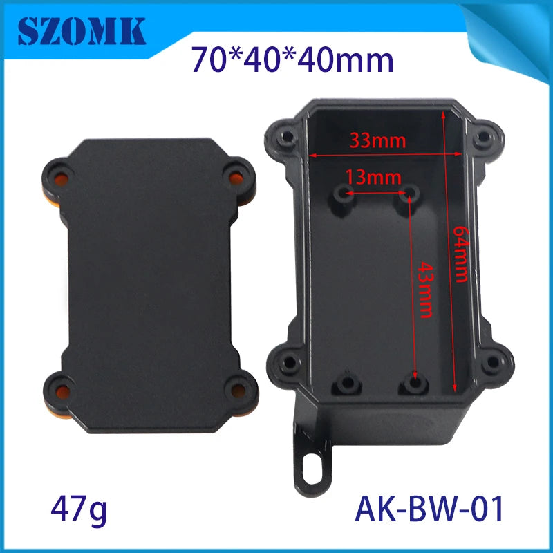 IP68 SZOMK Black Box Outdoor Waterproof Case Plastic Box Electronic Project Case Instrument Waterproof Junction Box Housing