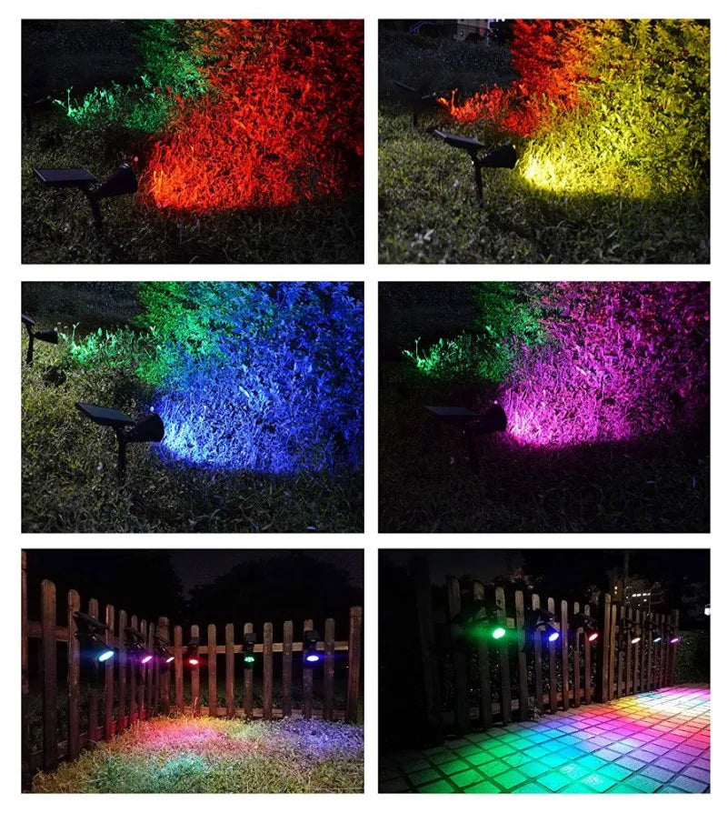 Outdoor 4/7LED Solar Lamp RGB Solar Lawn Light Garden Landscape Spotlights for Garden Yard Porch Lawn Ground Decoration