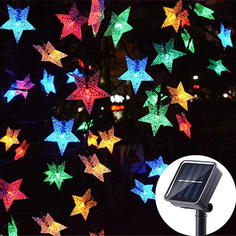 Holiday Pine Cones Snowflake Lights Solar DIY Fairy Pinecon Garland Outdoor Light String for Christmas Wedding Home Party Decor