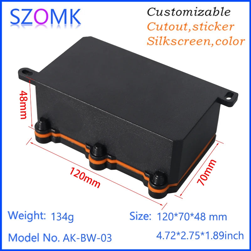 IP68 SZOMK Black Box Outdoor Waterproof Case Plastic Box Electronic Project Case Instrument Waterproof Junction Box Housing