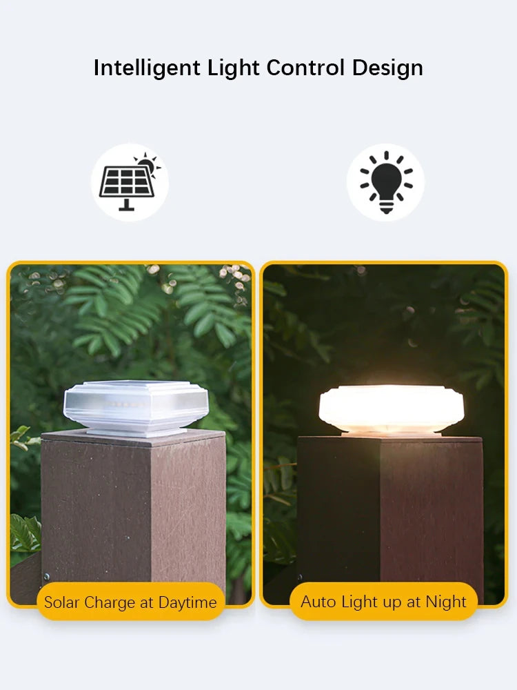30Led Solar Pillar Light, Post Caps Lights, Waterproof Fence Post Lamp Outdoor, for Garden Wooden Posts Lawn Camping Summer Deco