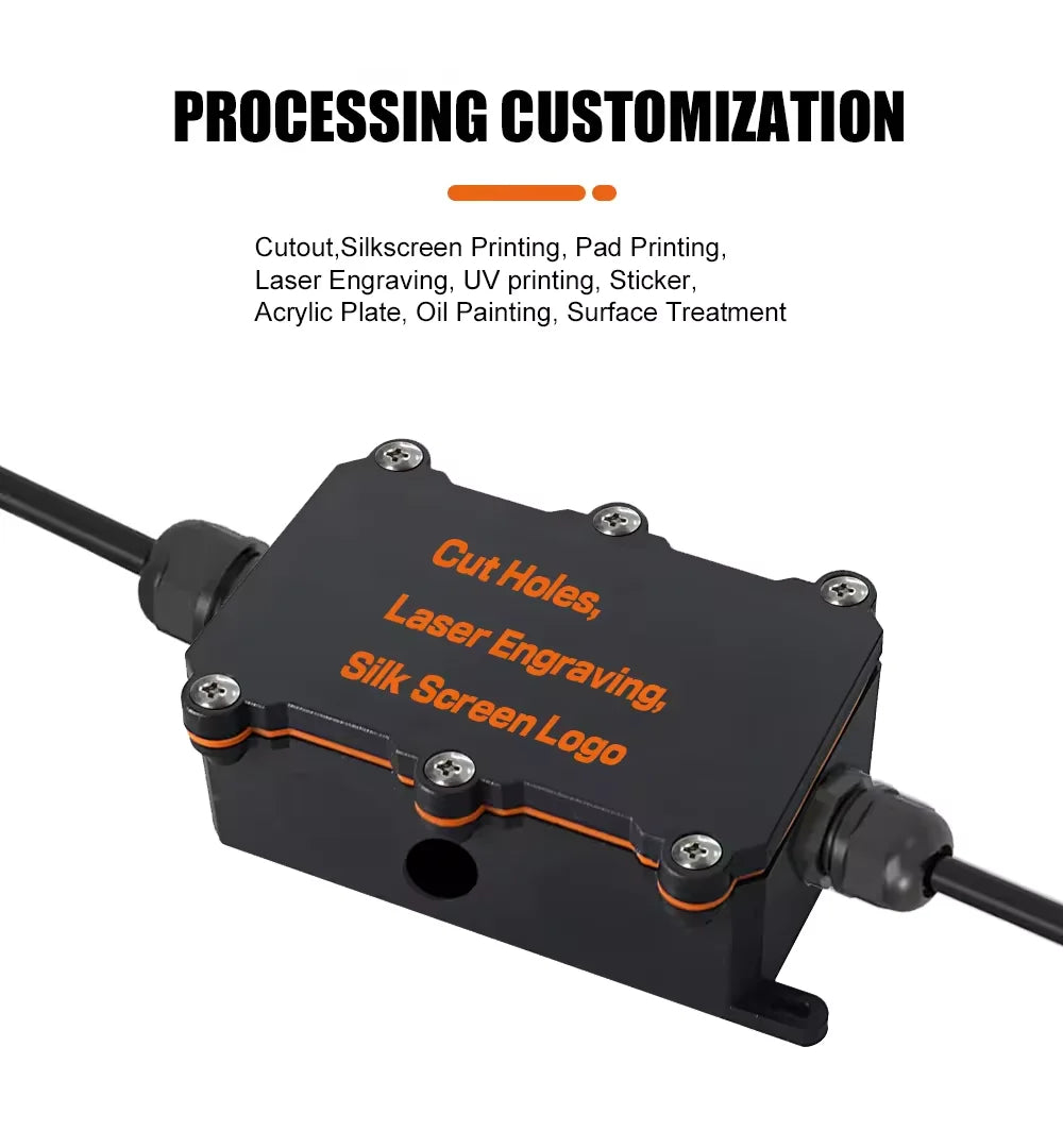 IP68 SZOMK Black Box Outdoor Waterproof Case Plastic Box Electronic Project Case Instrument Waterproof Junction Box Housing