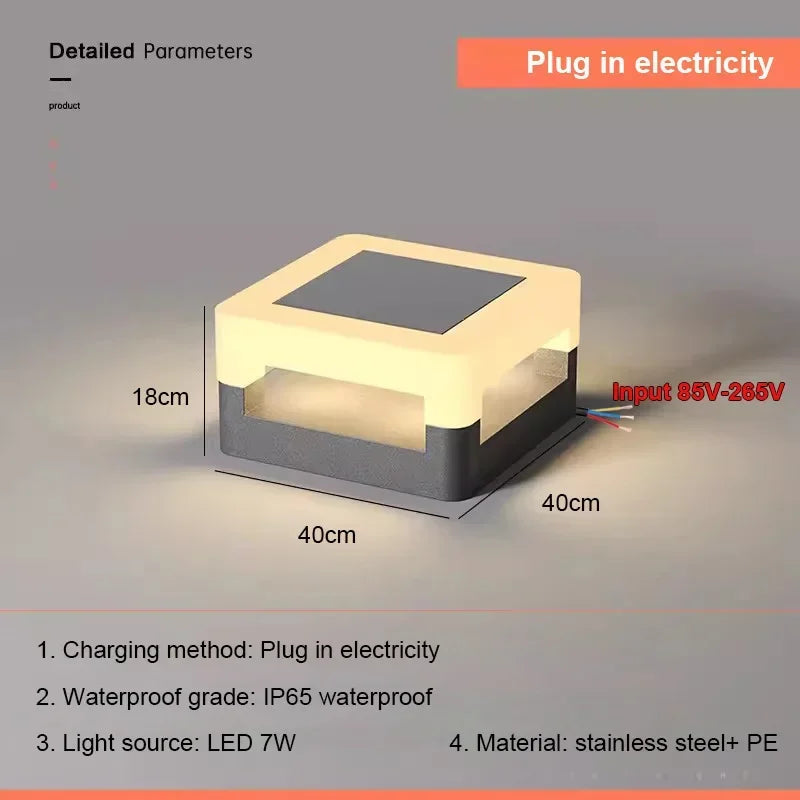 Outdoor Waterproof Solar Pillar Lights LED Wall Lamp Square Home Decor Solar Energy Super Bright Villa Lighting Door Gate Garden