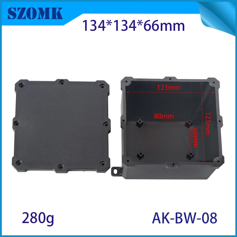 IP68 SZOMK Black Box Outdoor Waterproof Case Plastic Box Electronic Project Case Instrument Waterproof Junction Box Housing