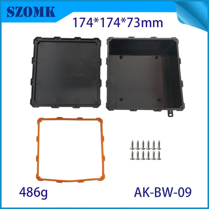IP68 SZOMK Black Box Outdoor Waterproof Case Plastic Box Electronic Project Case Instrument Waterproof Junction Box Housing