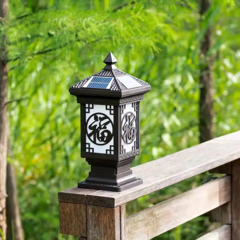 LED Solar Lamp Outdoor Waterproof And Automatic Dimming Garden Lights Modern Style Landscape Decoration Pillar Light