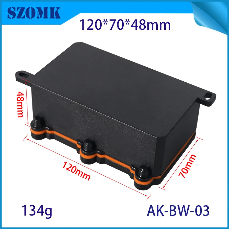 IP68 SZOMK Black Box Outdoor Waterproof Case Plastic Box Electronic Project Case Instrument Waterproof Junction Box Housing