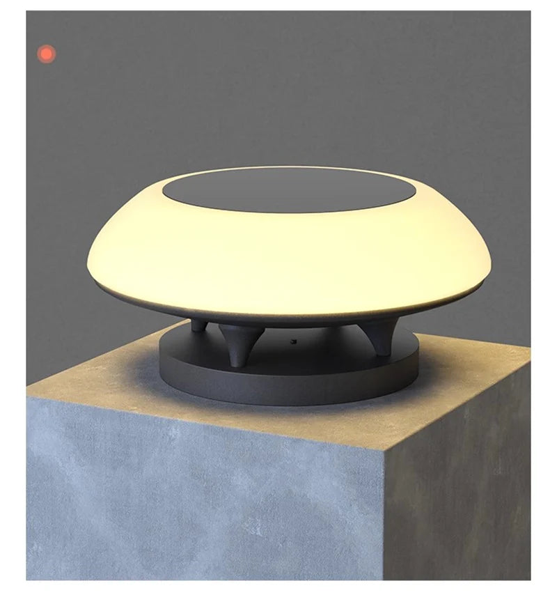 Solar Pillar Lights LED Wall Lamp Outdoor Waterproof Round Model Home Decor Gate Garden Lighting Decor Solar Energy Super Door