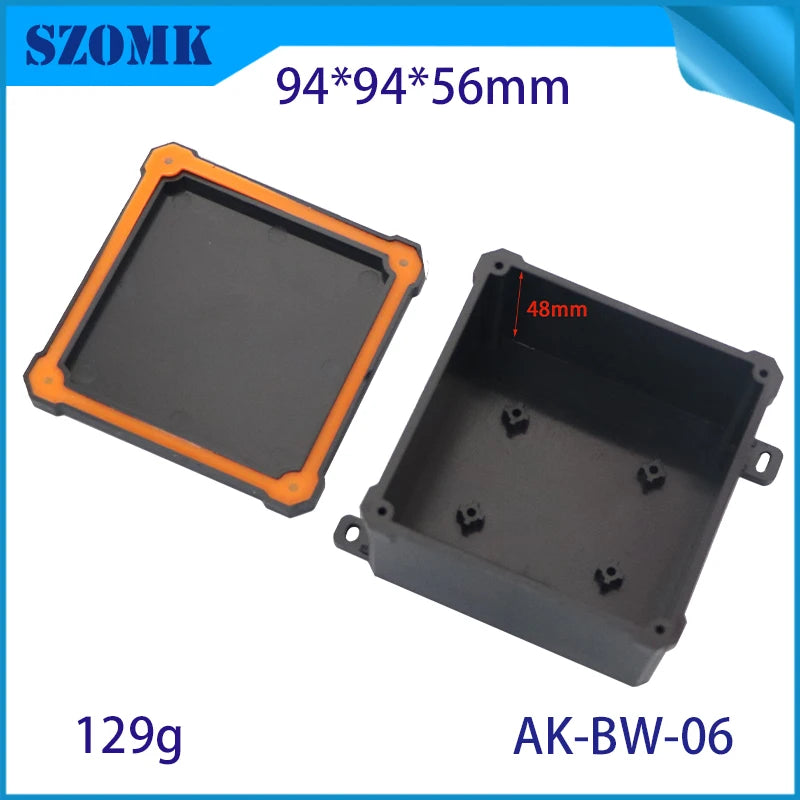 IP68 SZOMK Black Box Outdoor Waterproof Case Plastic Box Electronic Project Case Instrument Waterproof Junction Box Housing