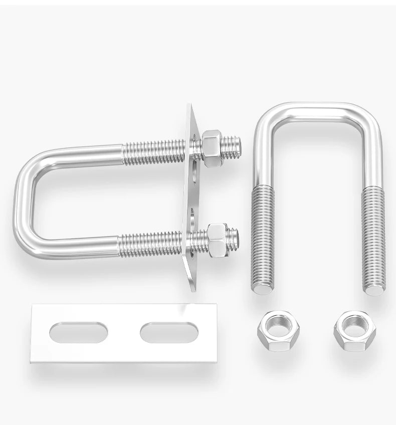 M6810 Squa Bolt 304 Stainless Steel U-screw Square Clamp Square Pipe Clamp Right Angle Bolt With Baffle  Square Clamp Hw20-200mm - Free Shipping