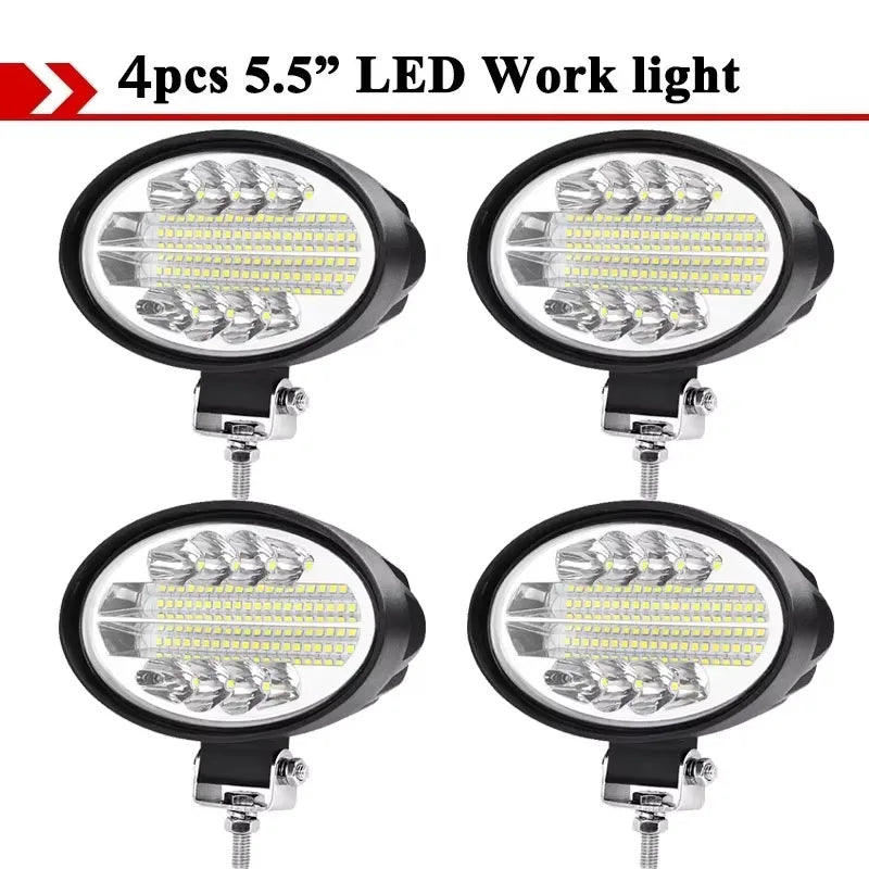5.5" Spot Flood LED Light Bar Off Road LED Work Light 12V 24V Headlights for Car 4x4 Truck ATV SUV Boat Lada Barra LED Lightbar