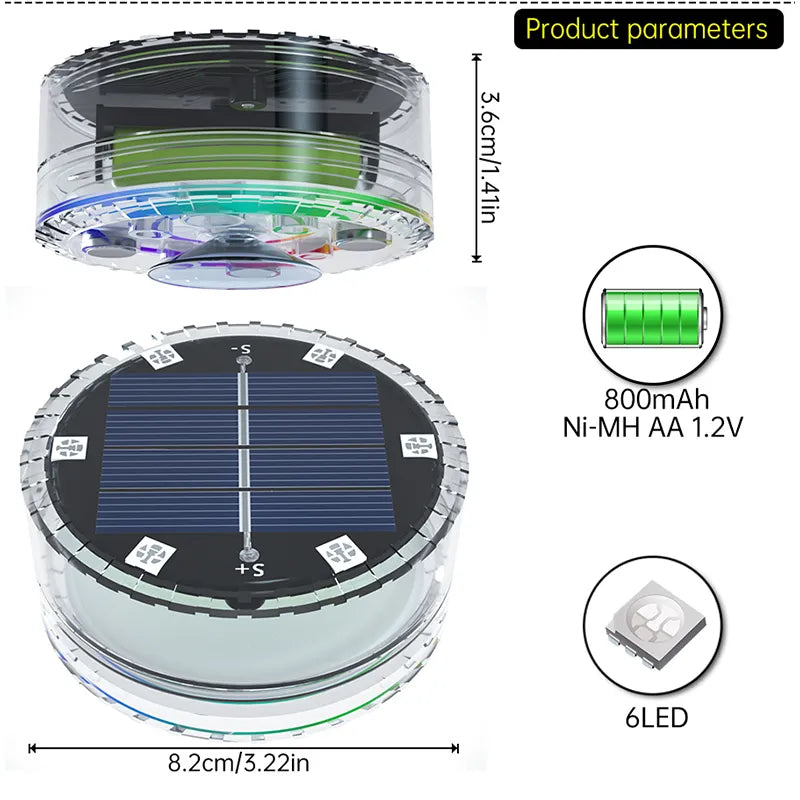 Solar LED Pool Light RGB Color Changing Underwater Solar Wall Lamp Waterproof Decoration Lights for Pond Fountain Aquarium Patio - Free Shipping