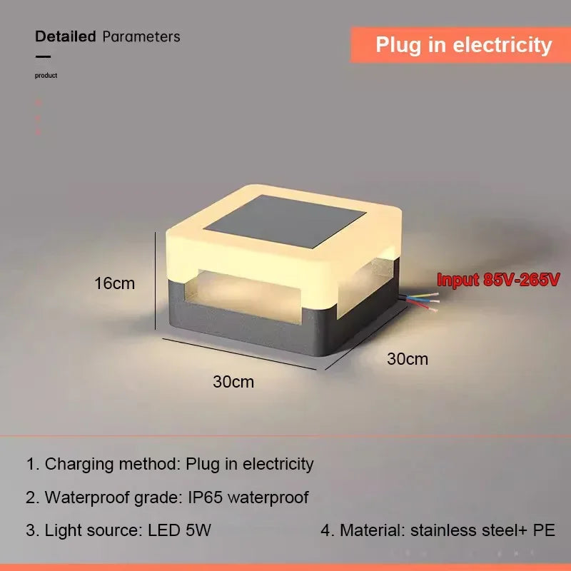 Outdoor Waterproof Solar Pillar Lights LED Wall Lamp Square Home Decor Solar Energy Super Bright Villa Lighting Door Gate Garden
