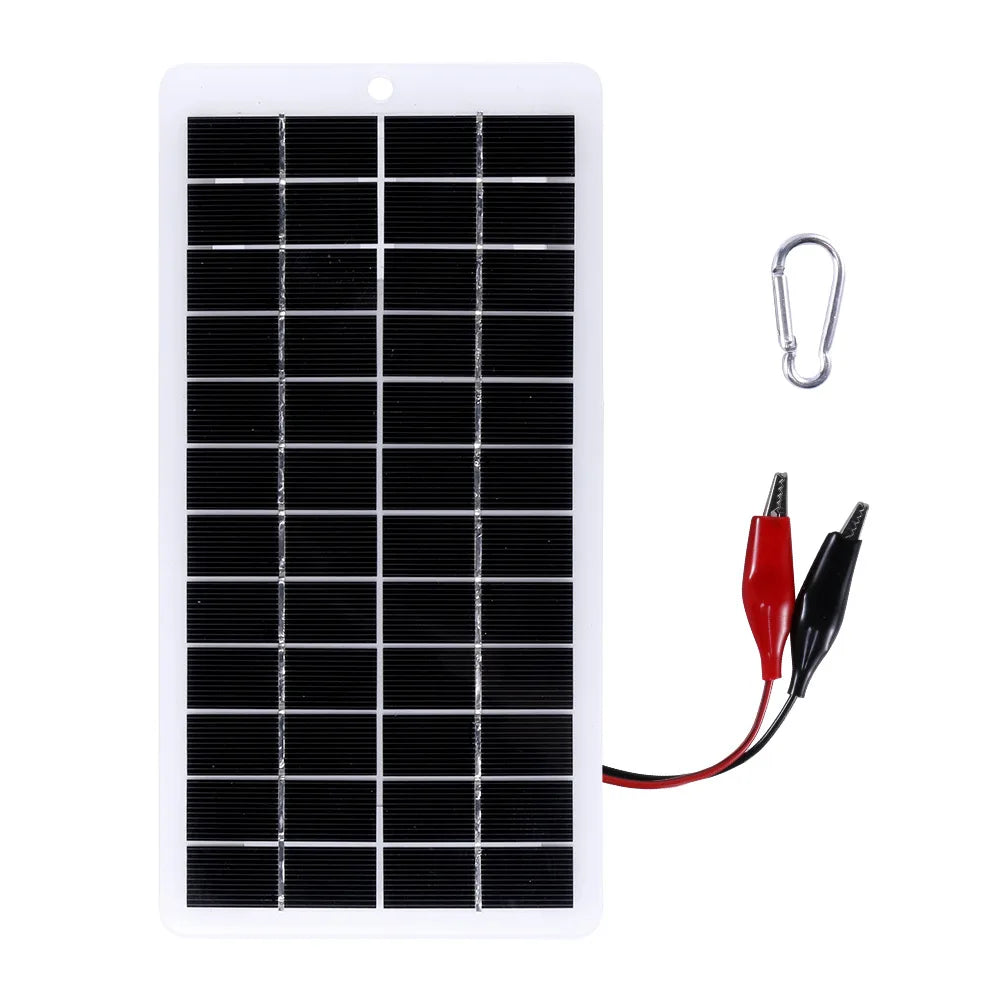 20W 12V Solar Panel Polysilicon Solar Panel Portable Solar Cell Solar Battery Charger Carabiner For Power Bank Outdoor Lamp Pump