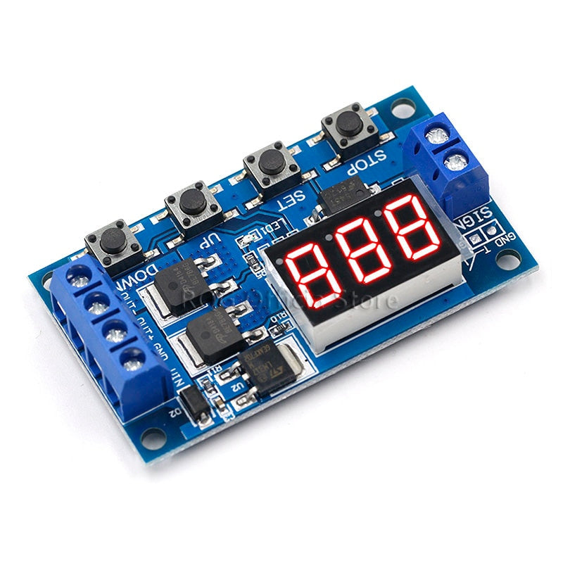 DC 12V 24V Dual MOS LED Digital Time Delay Relay Trigger Cycle Timer Delay Switch Circuit Board Timing Control Module DIY