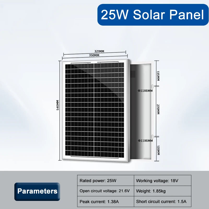 Factory Direct Sale 18V Mono Solar Panel 25W 30W 40W 60W 70W 80W 100W Exactly real Power for 12V Home/outdoor Solar system