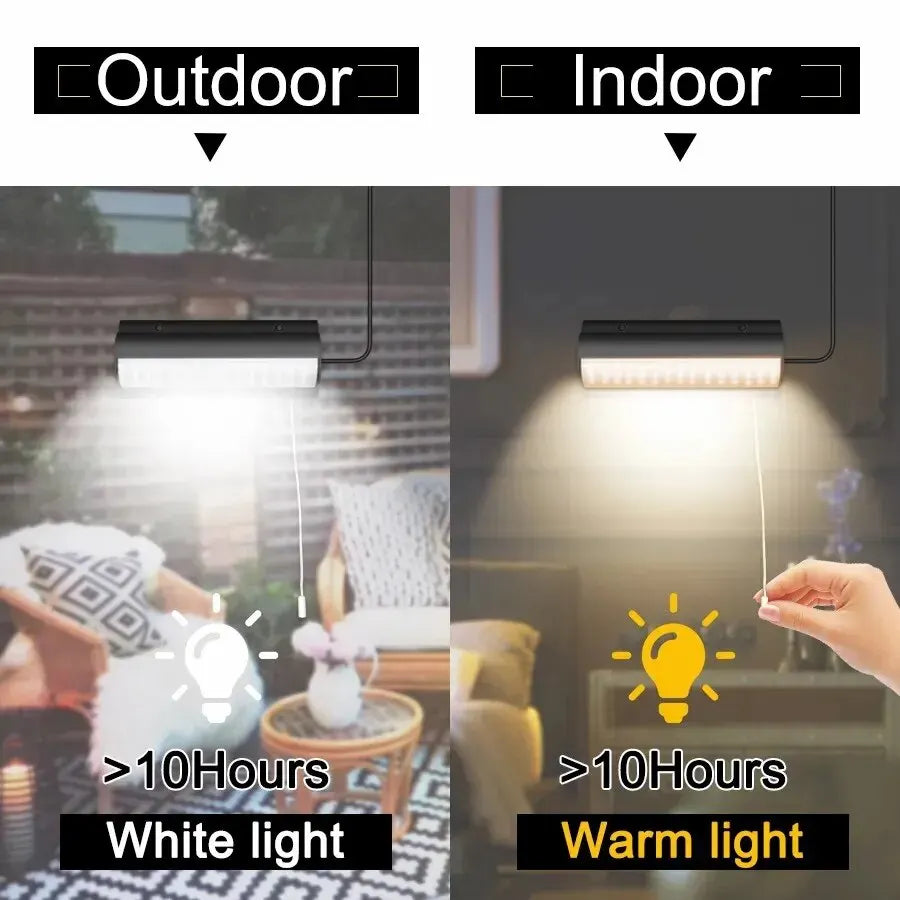 Solar Lights Indoor Outdoor Solar Shed Light With Pull Wire Switch Solar Pendant Light for Patio Porch Barn Farm House With Line