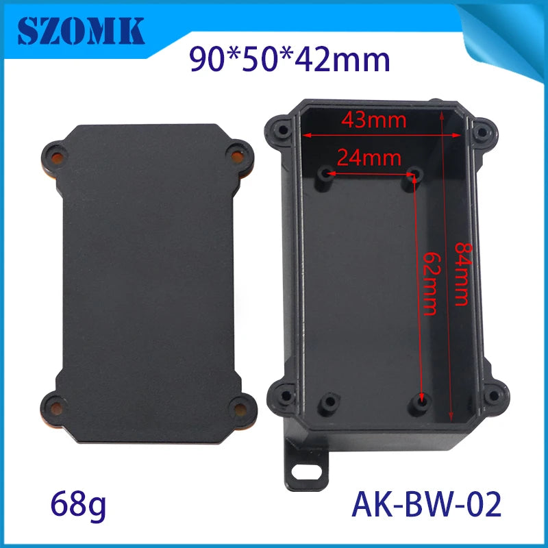 IP68 SZOMK Black Box Outdoor Waterproof Case Plastic Box Electronic Project Case Instrument Waterproof Junction Box Housing