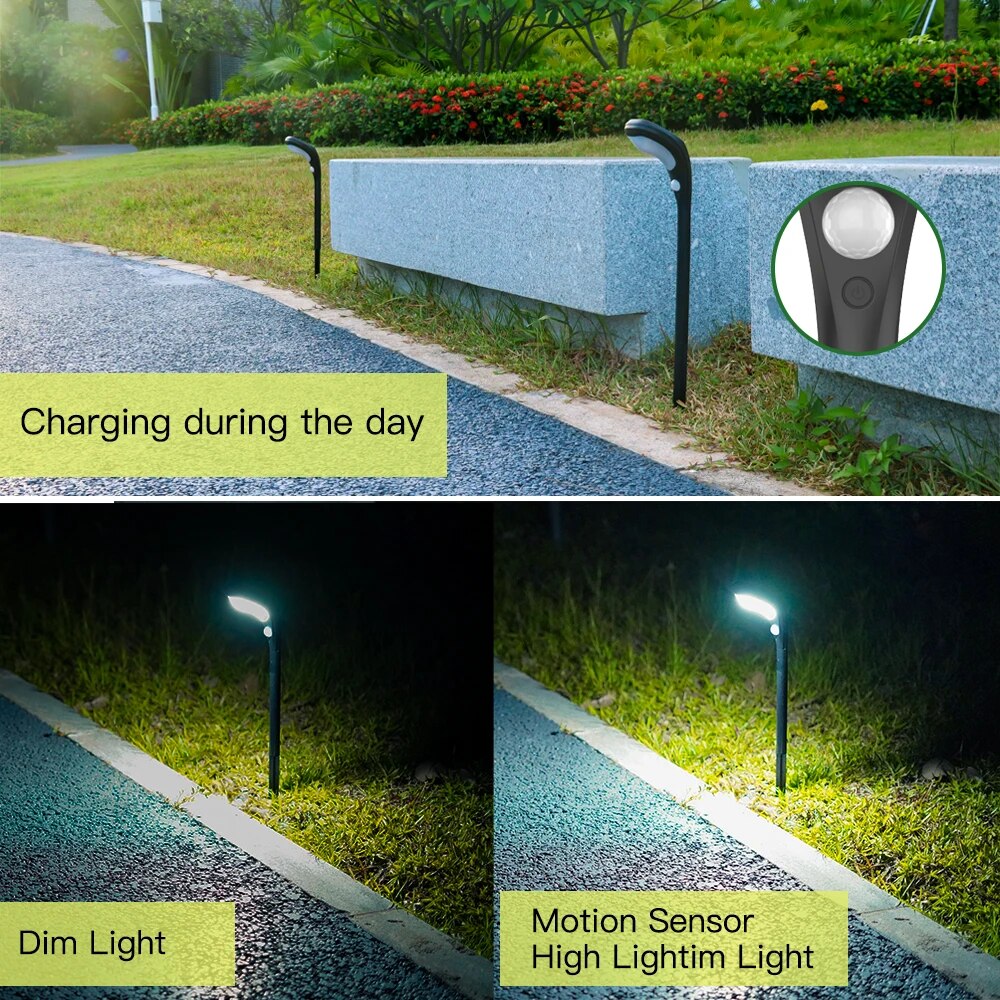 Solar Outdoor Lights with Sensor Pathway LED Lamp Waterproof Landscape Lighting Path Light for Garden Decor Yard Driveway Lamp