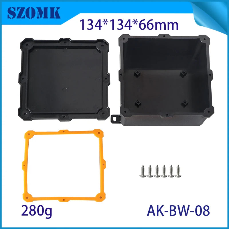 IP68 SZOMK Black Box Outdoor Waterproof Case Plastic Box Electronic Project Case Instrument Waterproof Junction Box Housing