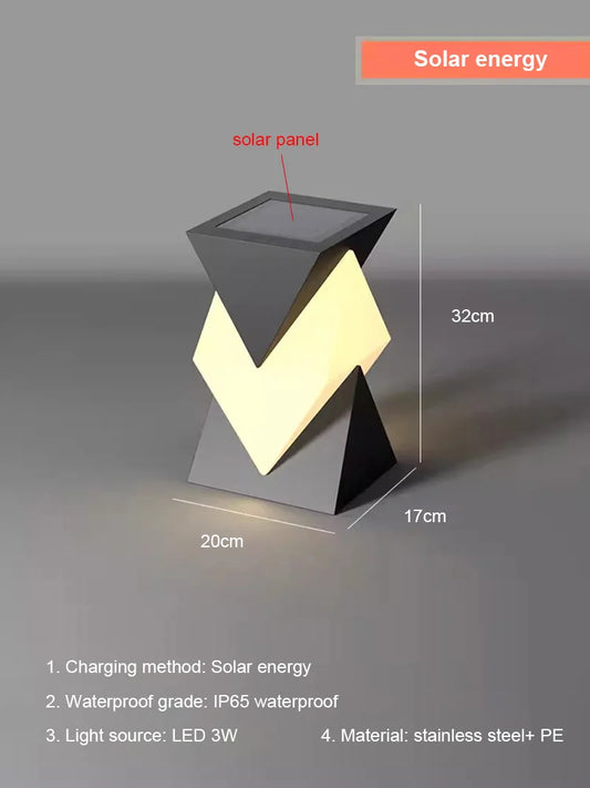 Solar Pillar Lights Outdoor Waterproof LED Wall Lamp Home Decor Modern Gate Garden Villa Lighting Solar Energy Super Bright Door