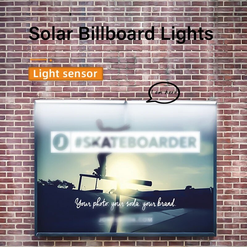 ACMESHINE 20W Solar Billboard Light 120CM Outdoor Solar Wall Lamp Solar Billboard Light Commercial Advertising Lighting