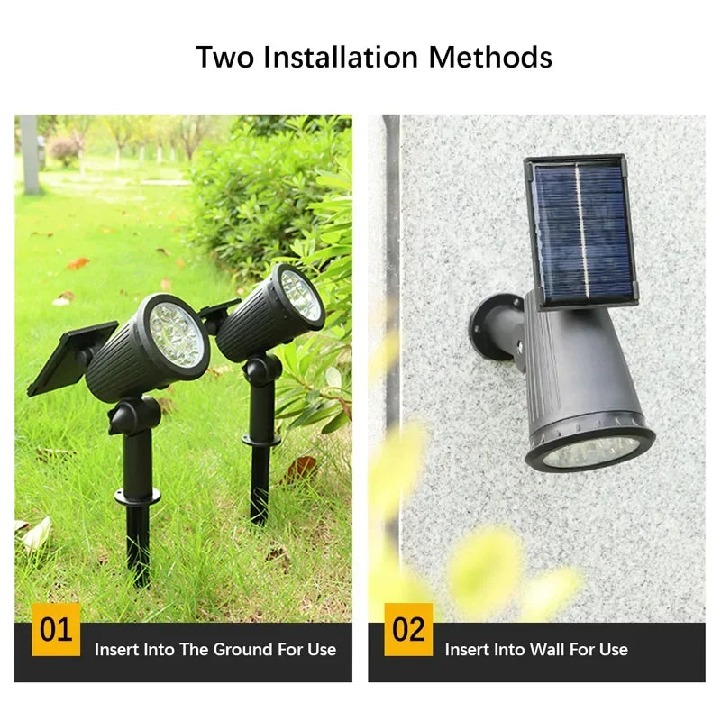 9 LED Solar Spot Light Outdoor Waterproof Spotlights Solar Garden Lights Landscape Lighting Decoration Pathway Lawn Lamp